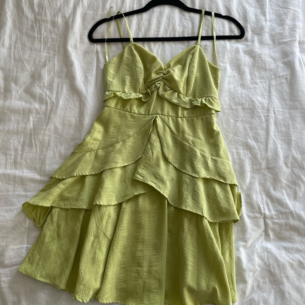 Lime Green Layered Dress
